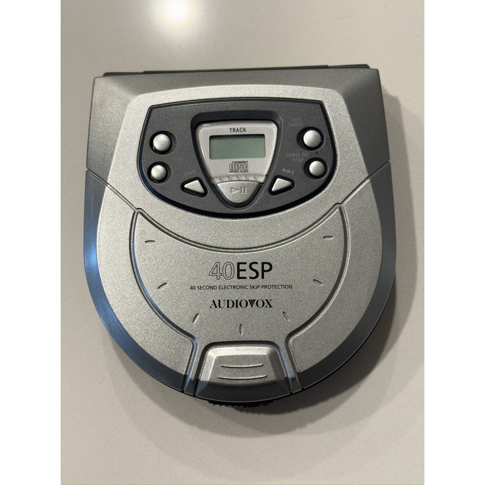 Audiovox DM8804-40 Portable CD Player AM/FM Radio Silver Discman 40ESP 1999